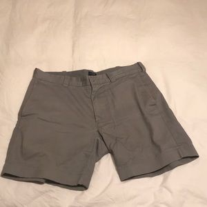 Grey J Crew Flat Front Shorts